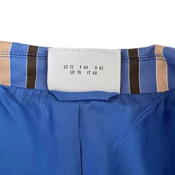 Akris Punto Square Stripe Stretch Cotton Blazer Size 12 - Picture 5 of 7